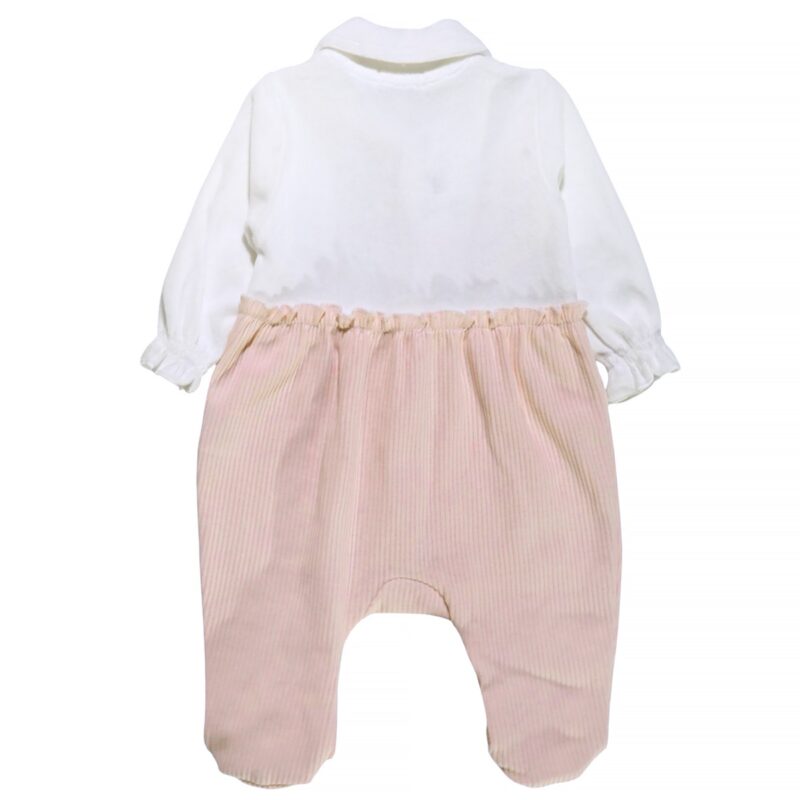 anon Baby βρεφικό φορμάκι σε σομόν και λευκό χρώμα
