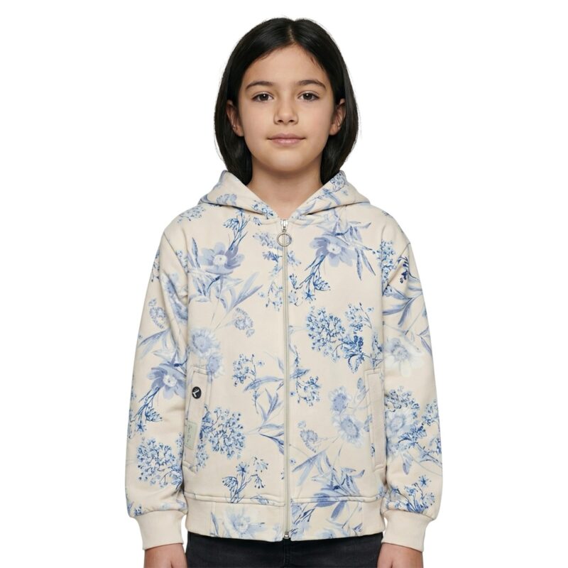Royal Kids ζακέτα με κουκούλα και χνούδι στο εσωτερικό «Winter Flowers»