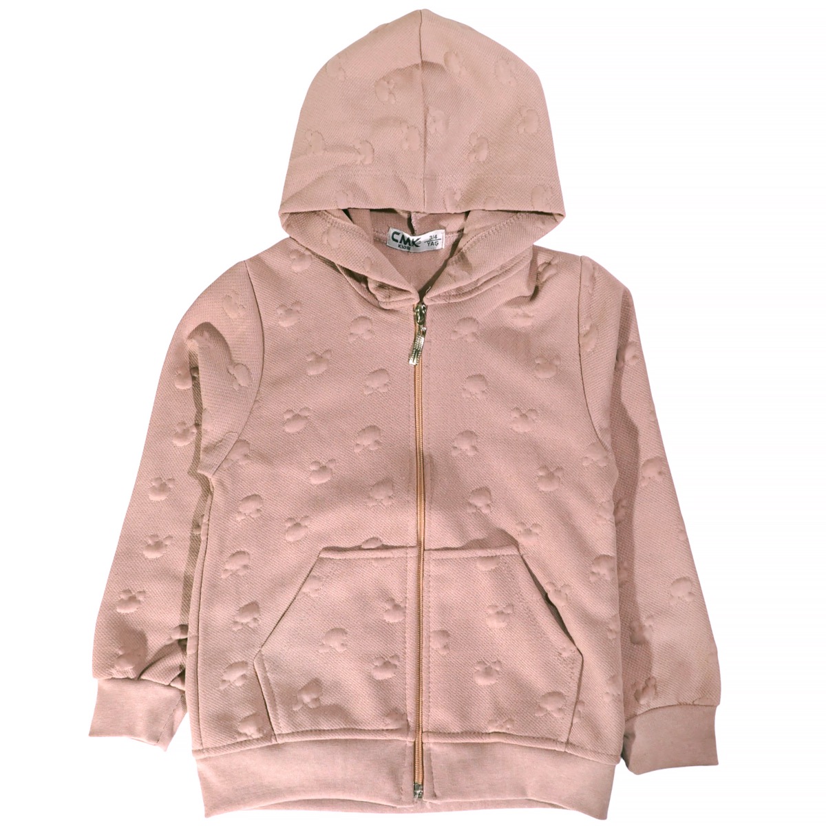 Σομόν ζακέτα CMK Kids Mice με λεπτό πικέ ύφασμα