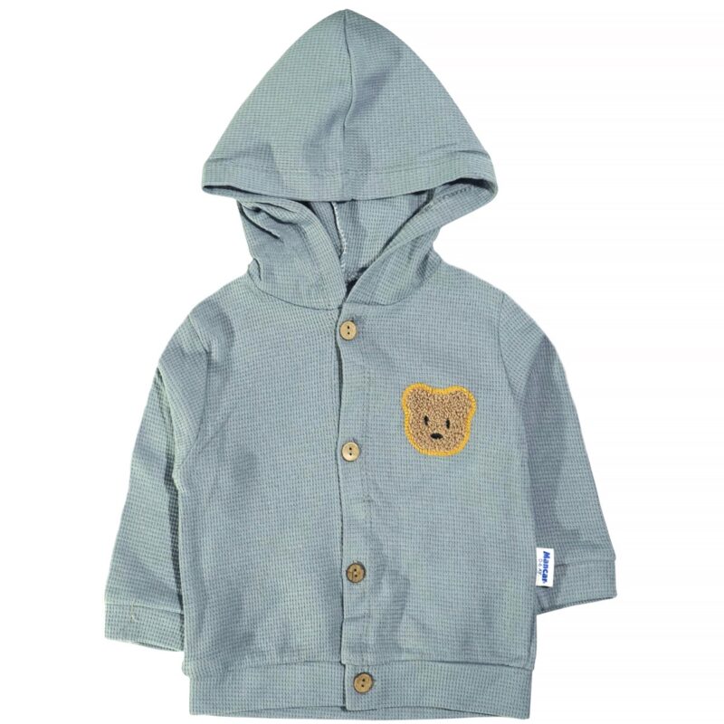 Mancar βρεφική ζακετούλα Teddy in Grey με απλικέ σχέδιο