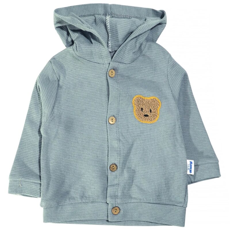 Βρεφική ζακετούλα Mancar Teddy in Grey γκρι για αγόρι