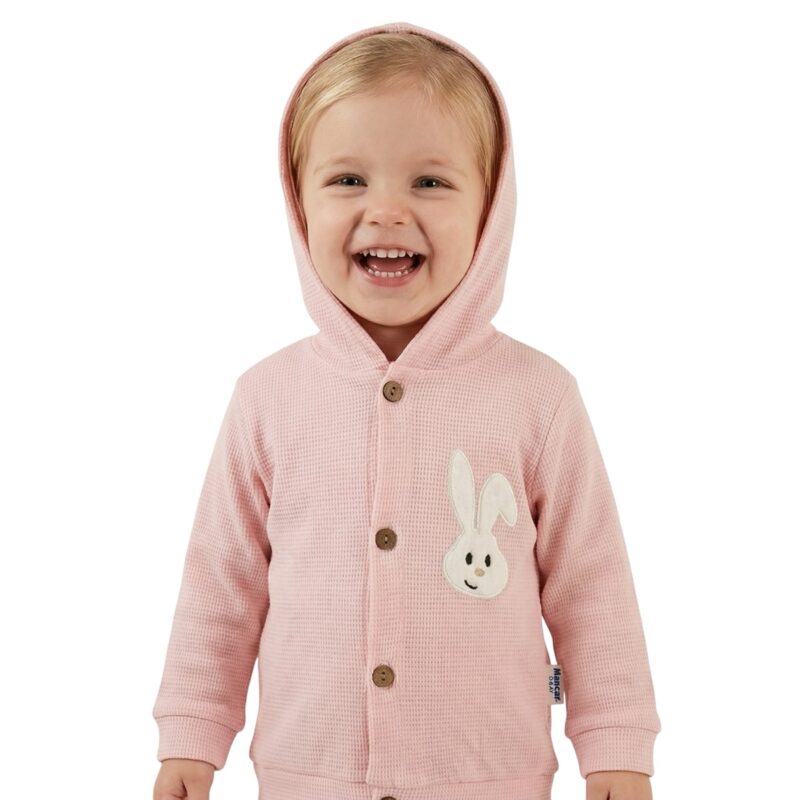 Mancar βρεφική ζακετούλα με κουκούλα από λεπτό ύφασμα «Delicate Rabbit»