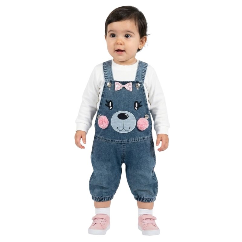 Baby Icon σετ τζιν σαλοπέτα με μπλούζα «Cute Bear»