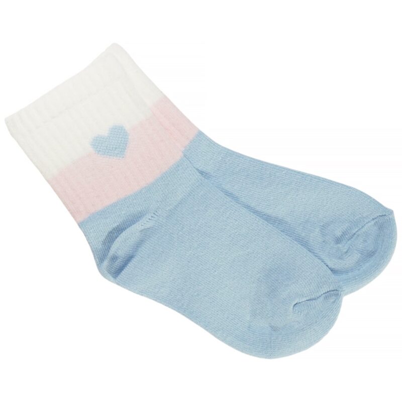 Παιδικές κάλτσες Panda με γαλάζιο χρώμα και καρδούλα