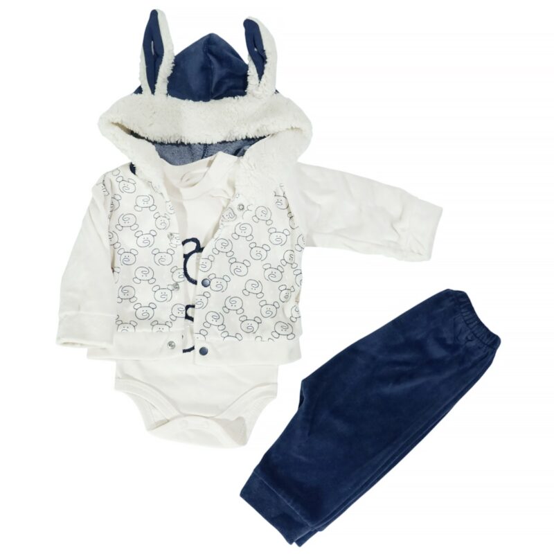 Babyim βρεφικό σετ μπεζ μπλε για αγόρι Cool Teddies
