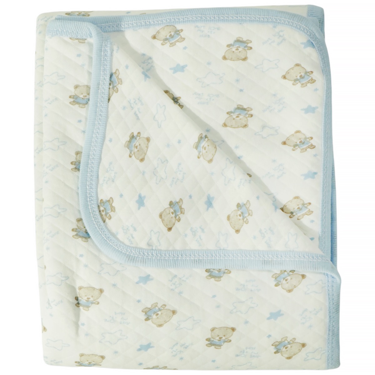 Ozlem πάνα αγκαλιάς βαμβακερή με αρκουδάκια Blue Baby Teddies 0,94x0,98m