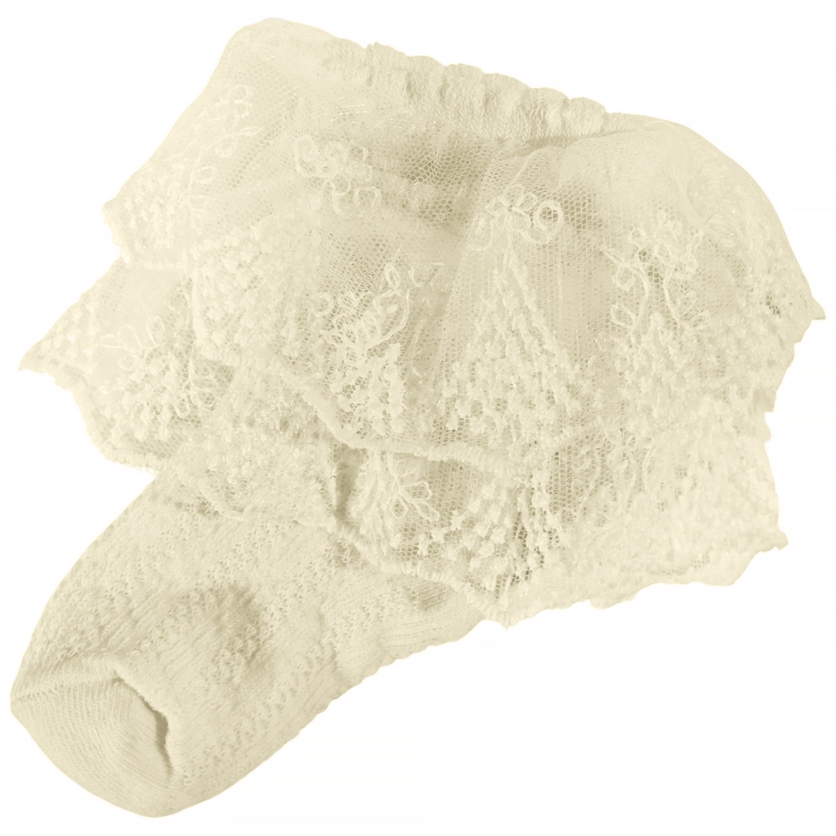 Olay Socks καλτσούλες με τούλι εκρού χρώμα για κορίτσια
