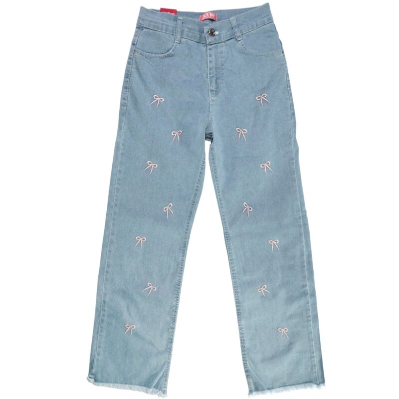 Nawi Jeans τζιν baggy «Bow’s Comfort» μπλε για κορίτσι