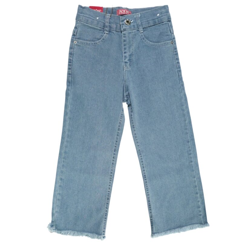 Nawi Jeans τζιν baggy «Perfect Classical» μπλε για κορίτσι με ξέφτια