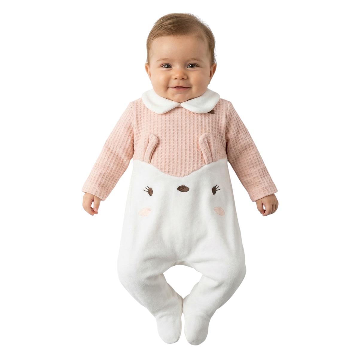 Nanon Baby ολόσωμο βελουτέ φορμάκι «Waffle Face»