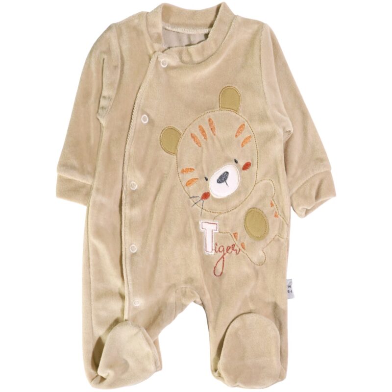 Efilix Baby μπεζ φορμάκι με χαριτωμένα απλικέ σχέδια για μωράκια
