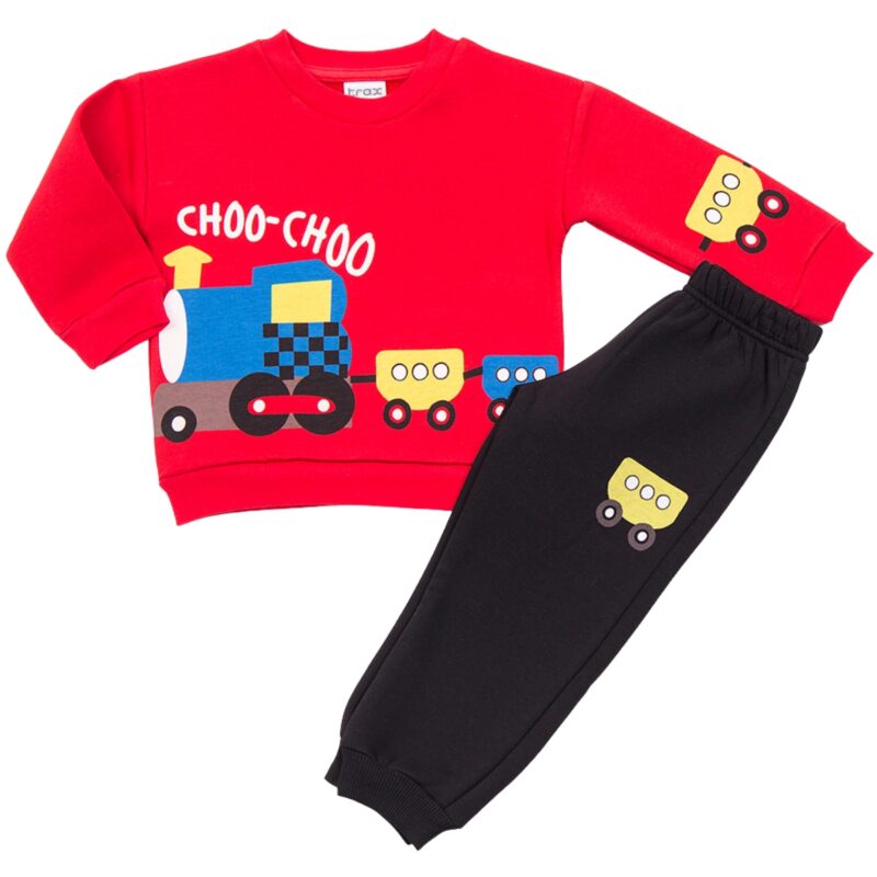 Trax σετ φόρμας «Choo-Choo» με μπλούζα φούτερ και παντελόνι με χνούδι