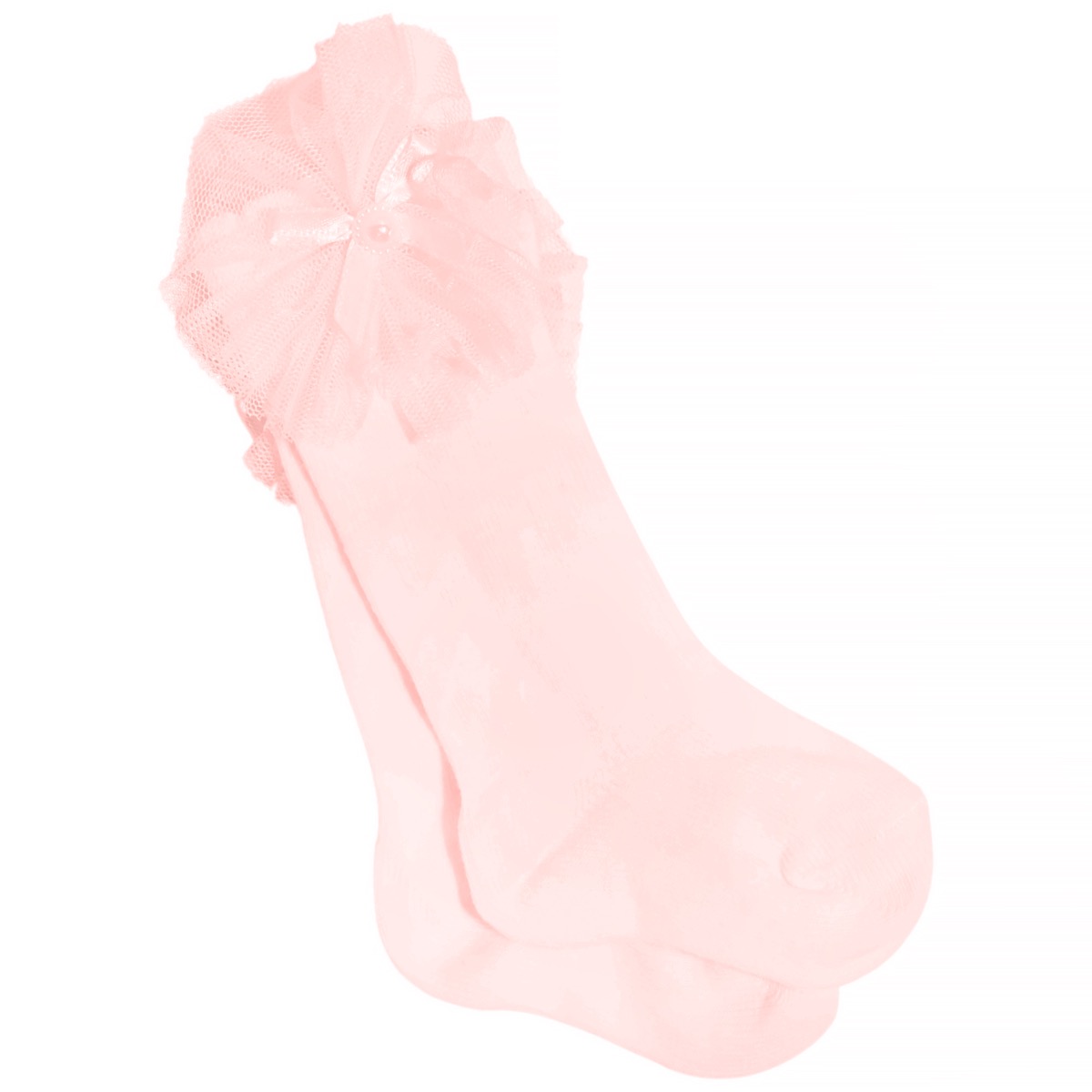 Κομψές καλτσούλες JW Baby ροζ με τούλι για κορίτσια