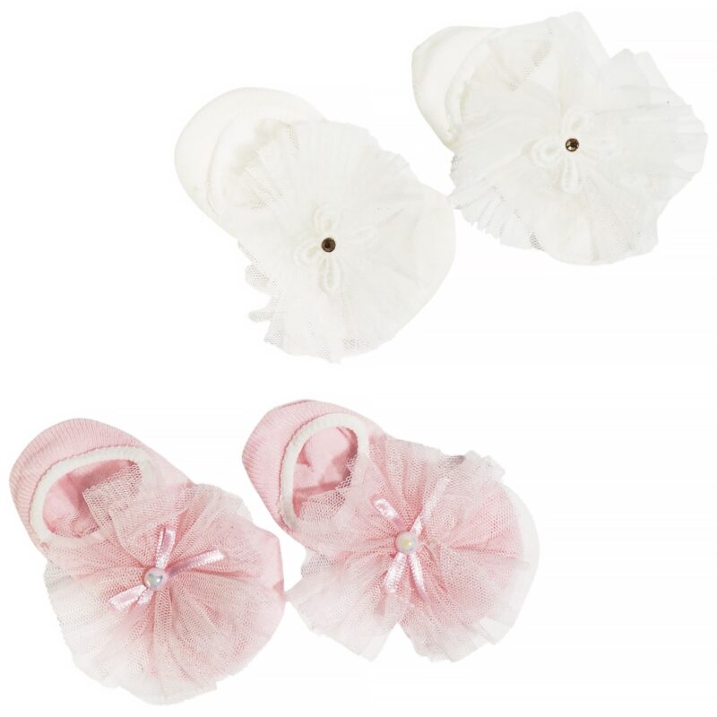 Σετ δύο ζευγαριών JW Baby καλτσούλες τούλι Sweet