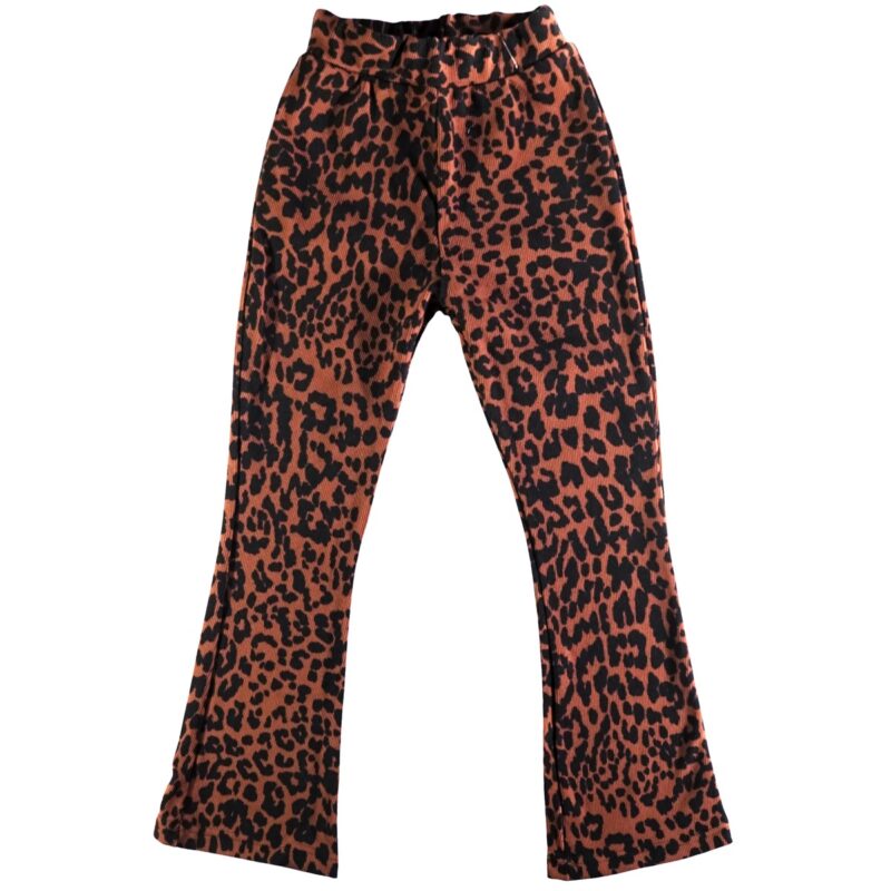 Benigiy παντελόνι flair λεοπάρ καφέ για κορίτσια