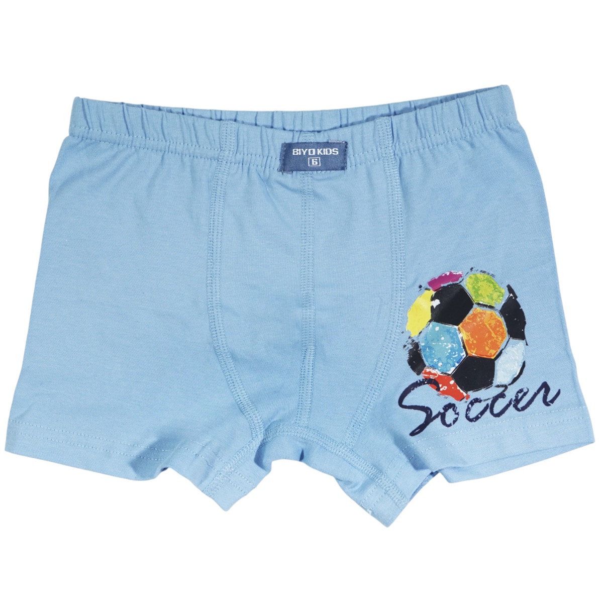 Biyo Kids παιδικό μποξεράκι γαλάζιο με τύπωμα Soccer