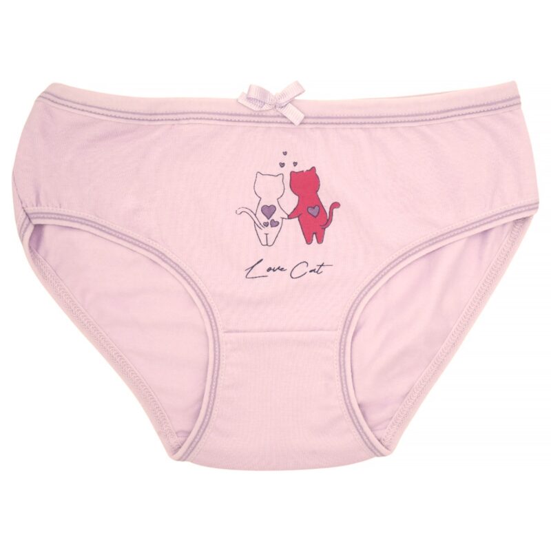 Βρακάκι Biyo Kids με μοβ αποχρώσεις και στάμπα γάτα για κορίτσια