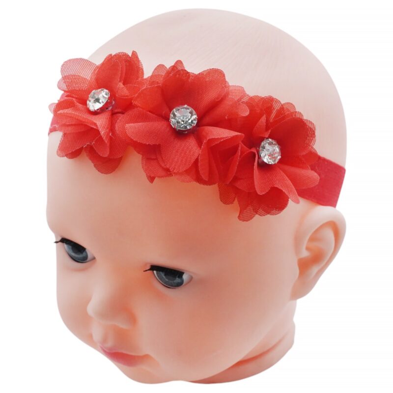 Κόκκινη κορδέλα μαλλιών Defne με λαμπερά στρας