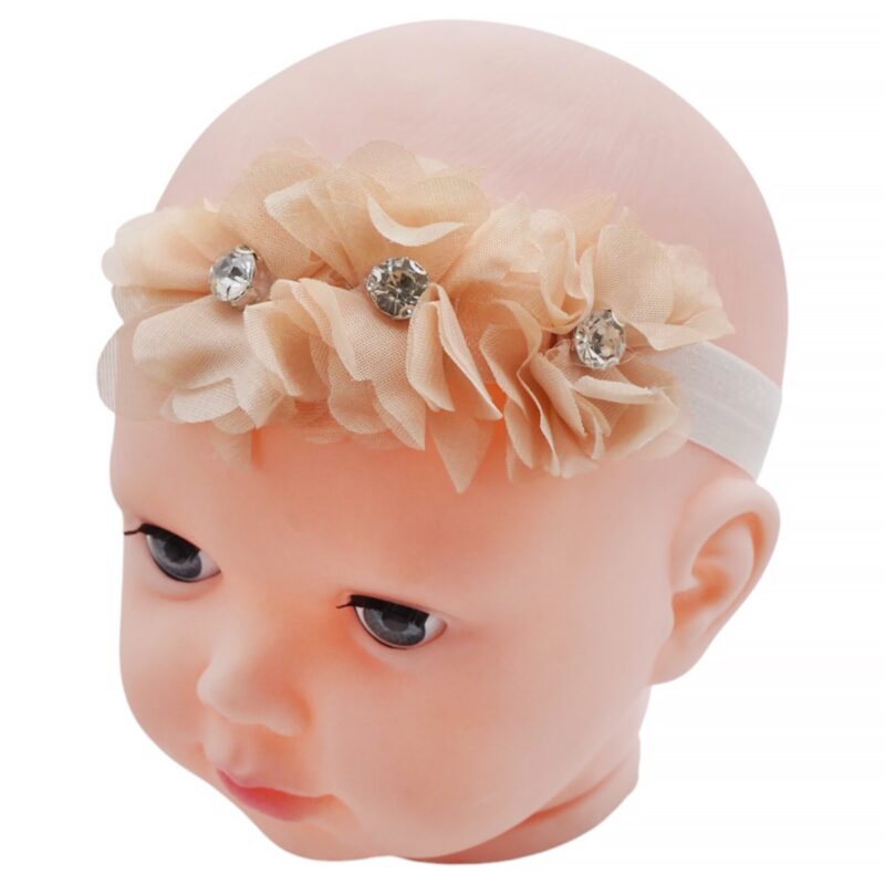 Κορδέλα μαλλιών Defne μπεζ στρας για κορίτσια