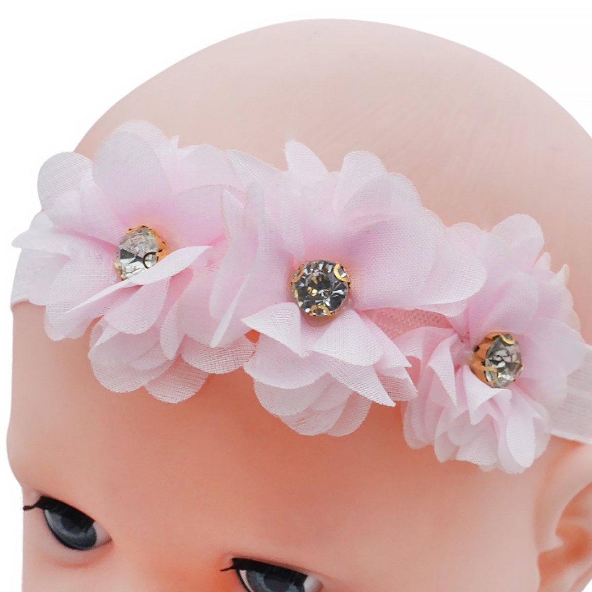 Defne κορδέλα για κορίτσια σε ροζ χρώμα με διακοσμητικά στρας