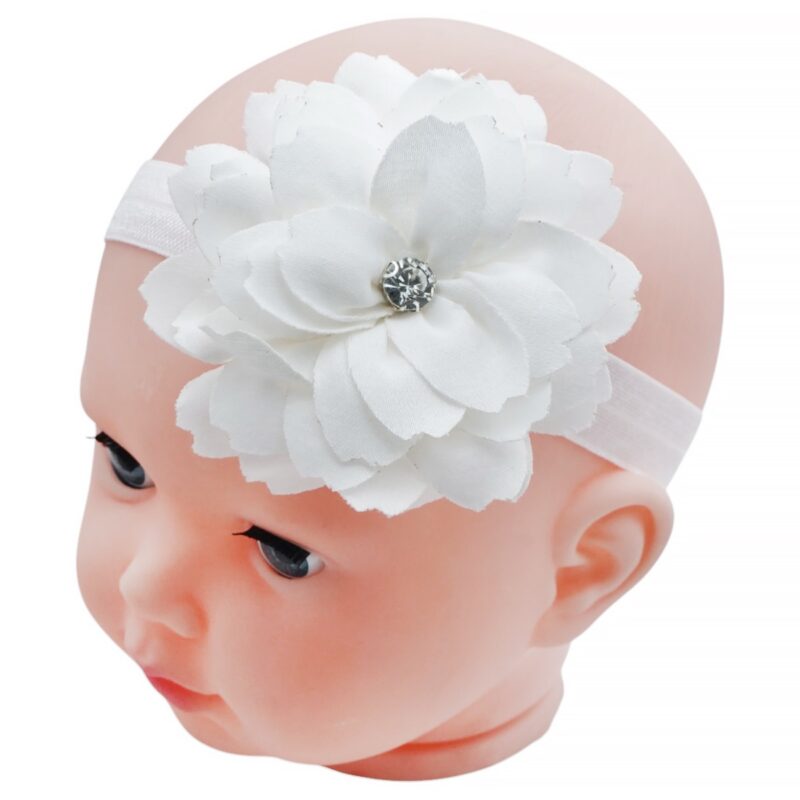 Defne κομψή κορδέλα μαλλιών εκρού για κορίτσια με στρας