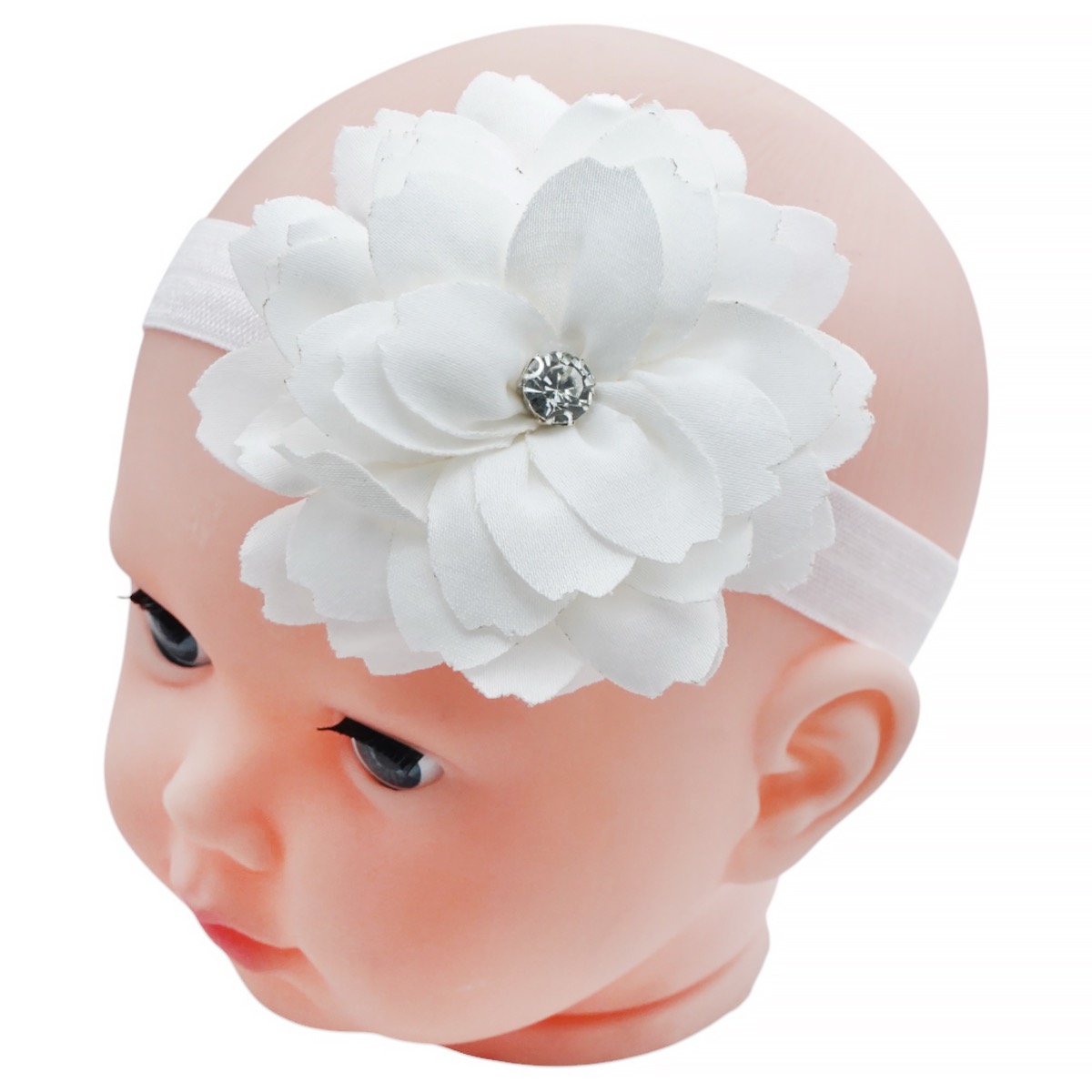 Defne κομψή κορδέλα μαλλιών εκρού για κορίτσια με στρας