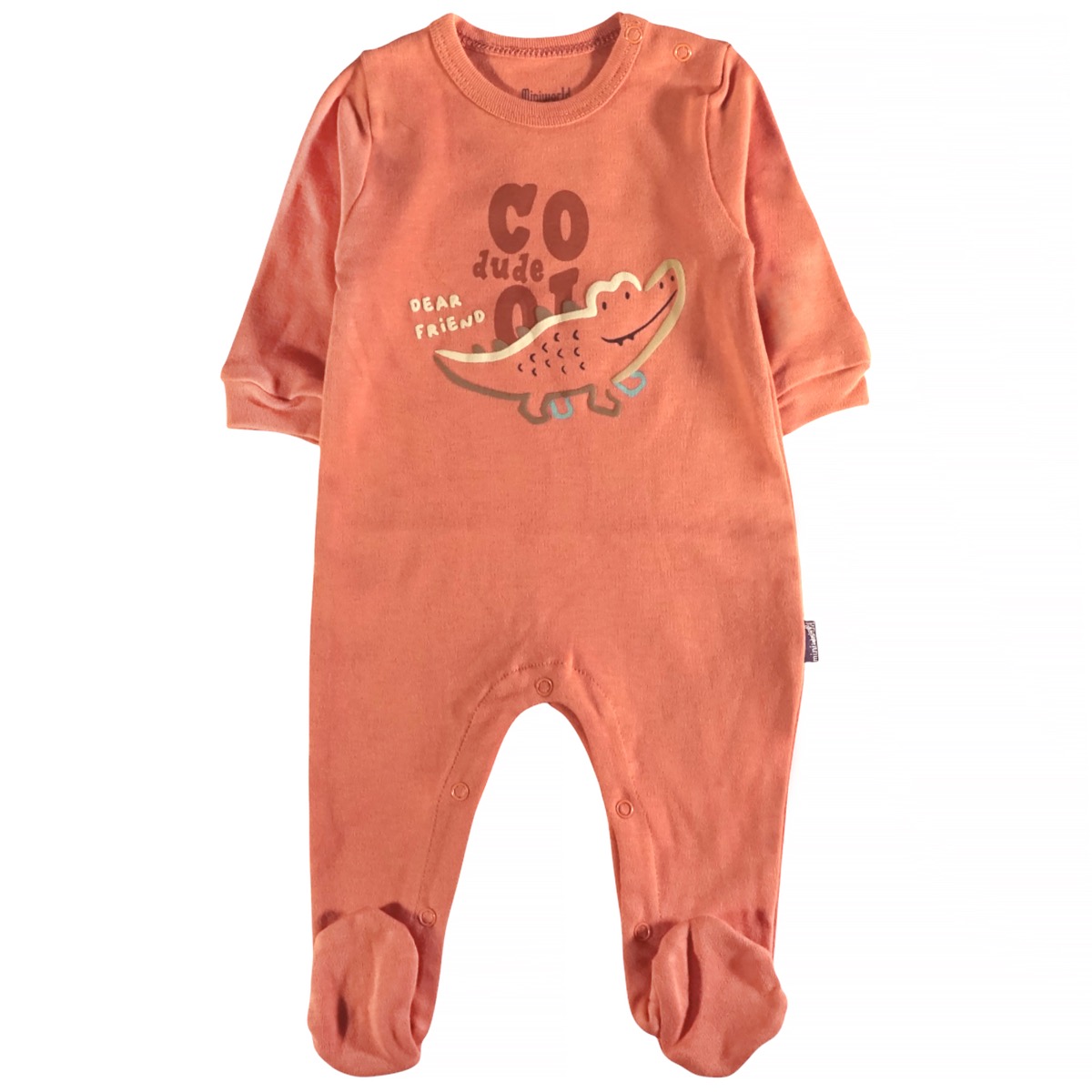 Miniworld βαμβακερό ολόσωμο φορμάκι με χαριτωμένο σχέδιο στο μπροστινό μέρος