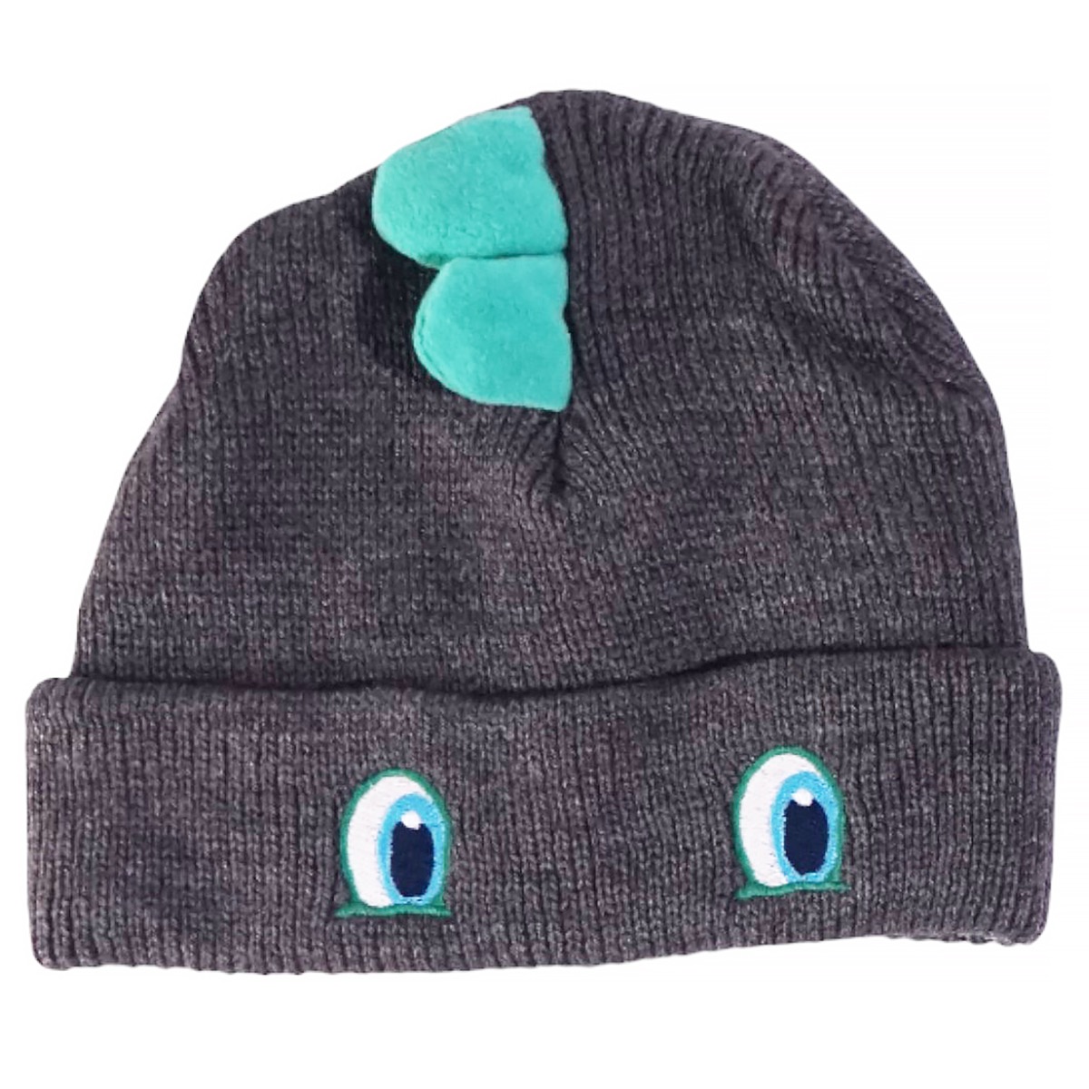 Πλεκτός σκούφος Kitti γκρι Dino με απλικέ σχέδιο για αγοράκι