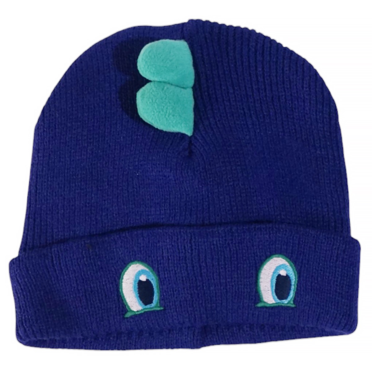 Πλεκτός σκούφος Kitti μπλε Dino με απλικέ σχέδιο για αγοράκι