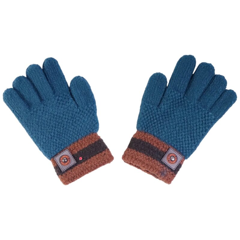 Παιδικά πλεκτά γάντια Kitti πετρόλ για αγόρια