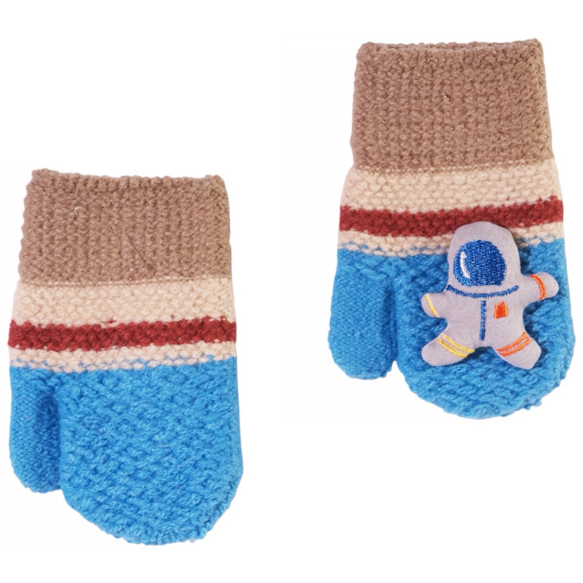 Γάντια χούφτες Kitti μπλε με απλικέ σχέδιο αστροναύτη