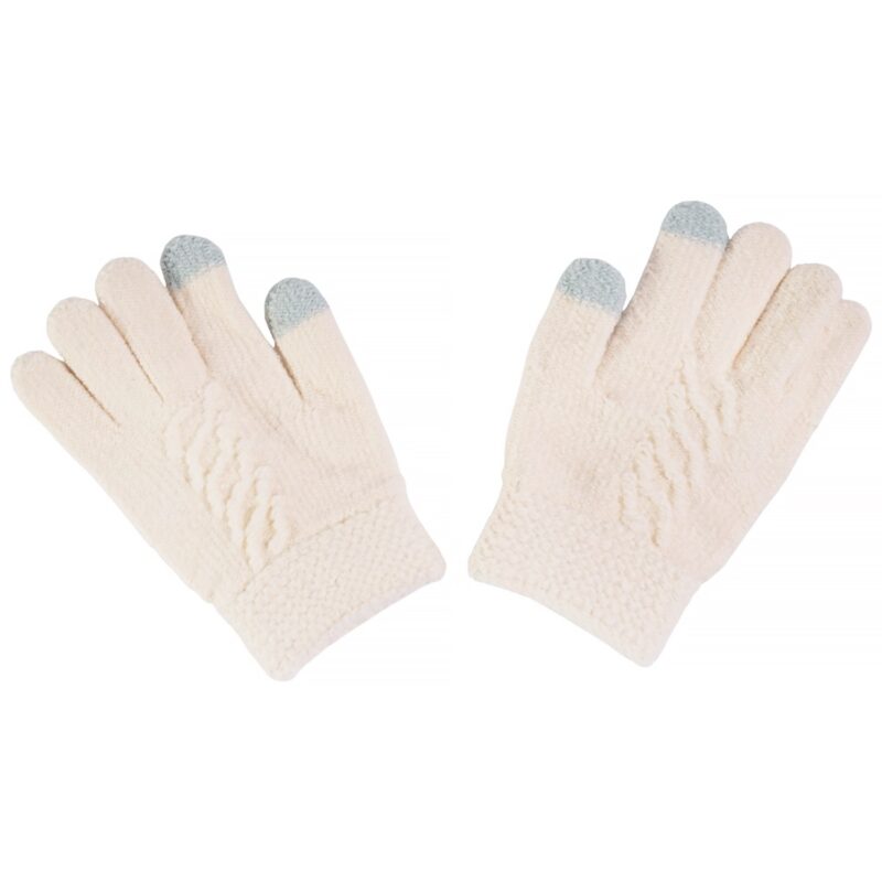 Παιδικά πλεκτά γάντια Kitti εκρού για κορίτσια