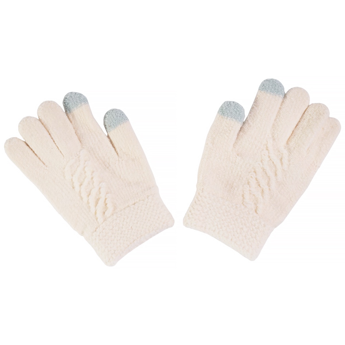 Παιδικά πλεκτά γάντια Kitti εκρού για κορίτσια