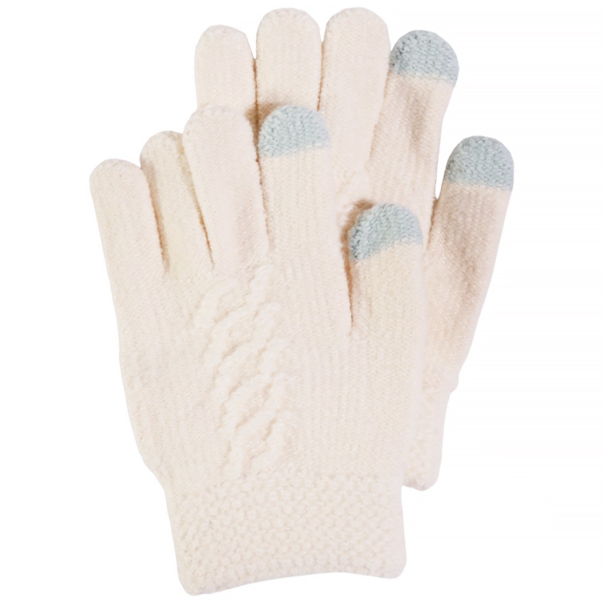 Γάντια Kitti σε εκρού χρώμα από μαλακό χοντρό νήμα