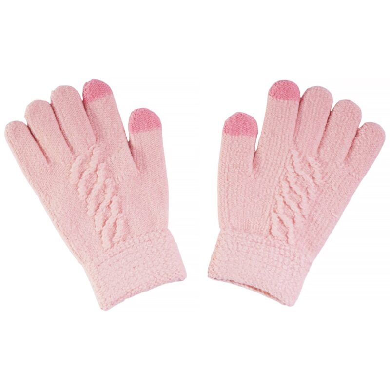 Kitti πλεκτά γάντια για κορίτσι σε ροζ χρώμα χειμερινά
