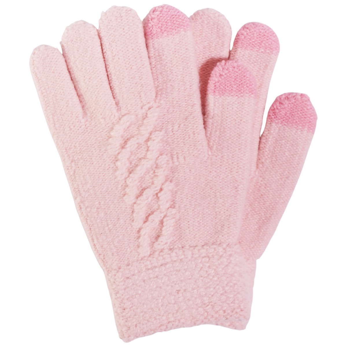 Kitti παιδικά πλεκτά γάντια ζεστά για κορίτσια σε ροζ απόχρωση