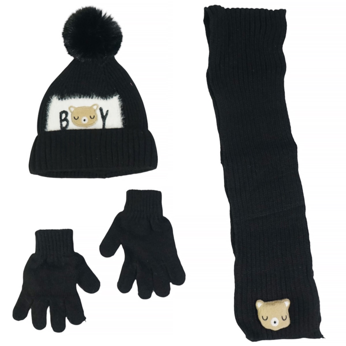 Πλήρες μαύρο σετ Recos με φούντα