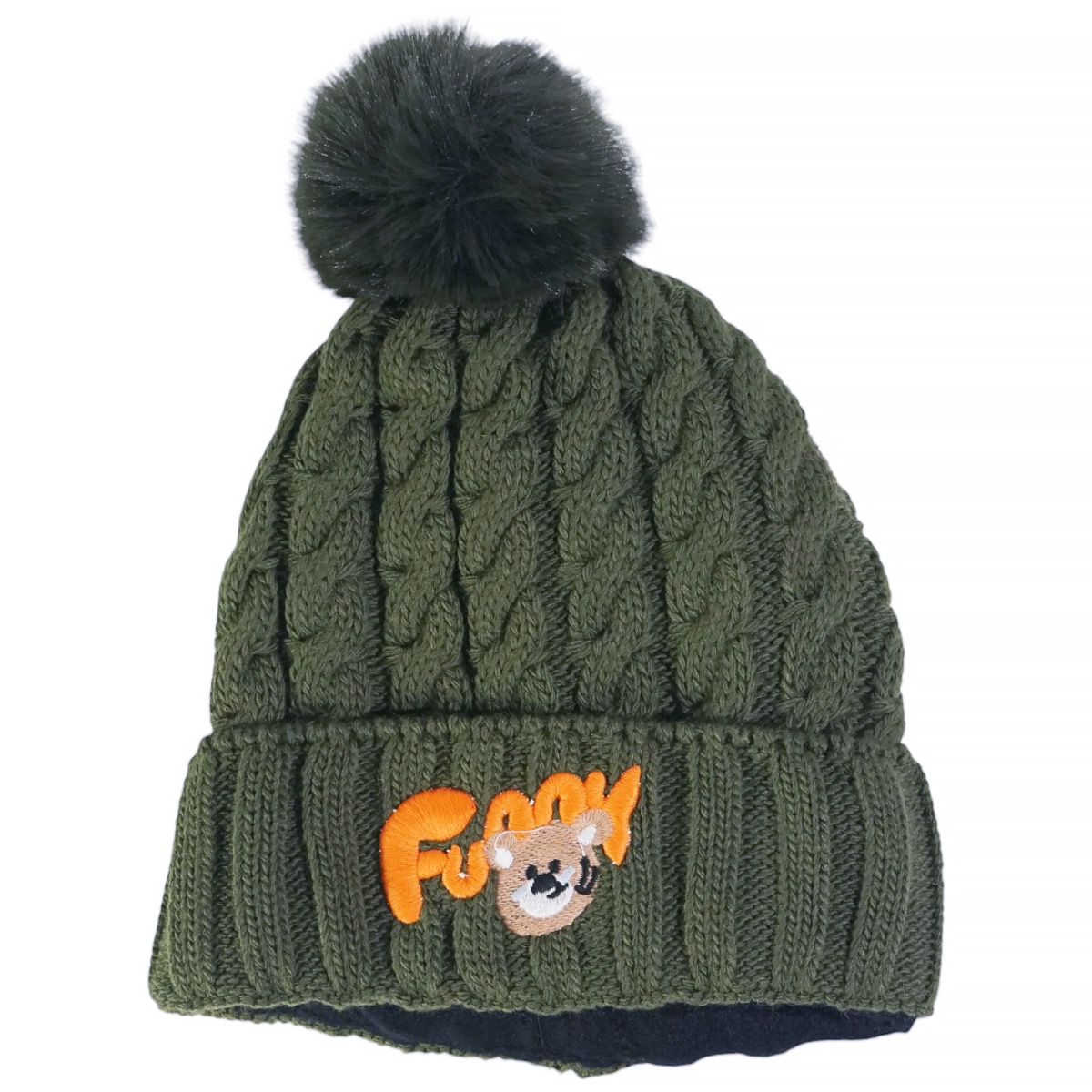 Recos πλεκτό σετ πράσινο για αγόρι, με ζεστό σκούφο