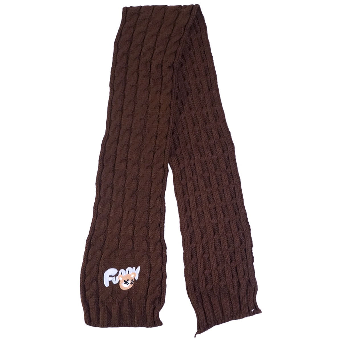 Κασκόλ Recos Brown Funny Bunny για αγόρι σε καφέ χρώμα