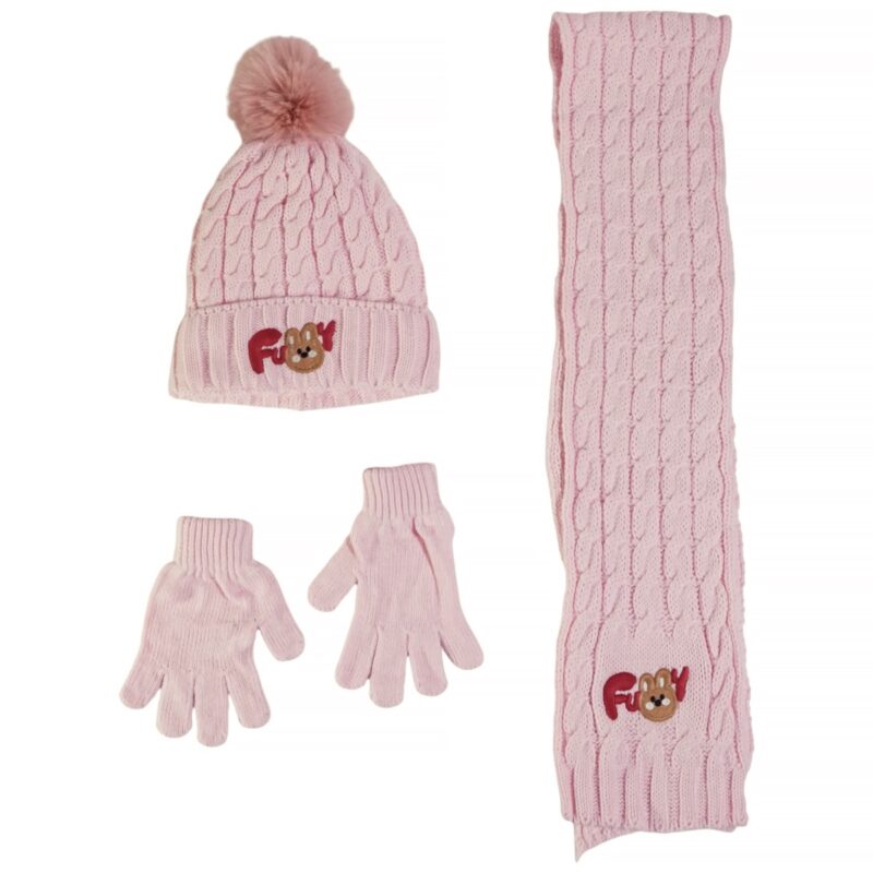 Recos Pink Funny Bunny σετ για κορίτσι, για ζεστές και στιλάτες εμφανίσεις