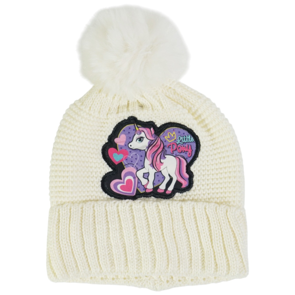 Σκούφος Juju Unicorn Pony για κορίτσι με γλυκό απλικέ σχέδιο και φούντα