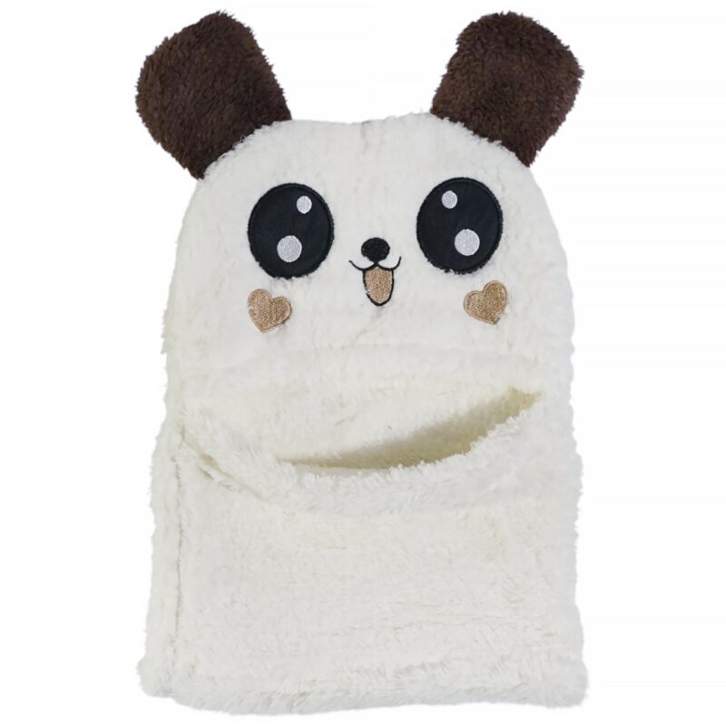 Minikep παιδικό full face σκουφί εκρού panda