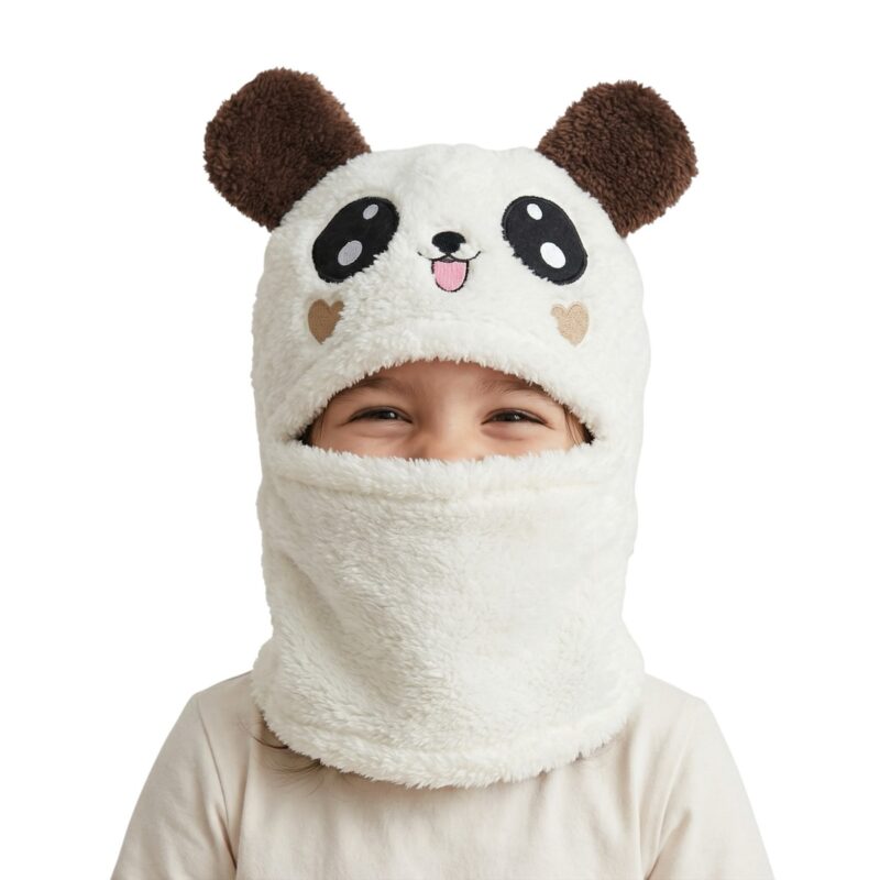 Minikep παιδικό σκουφάκι full face «Ecru Panda»