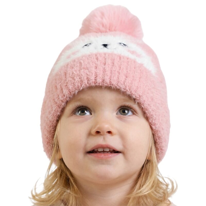 Prahar πλεκτό σκουφάκι «Candy Pink Rabbit»