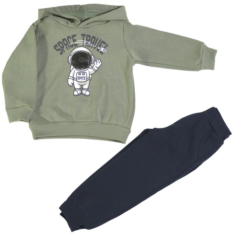 Joyce σετ φόρμας για αγόρι πράσινο και μπλε με φωτάκι