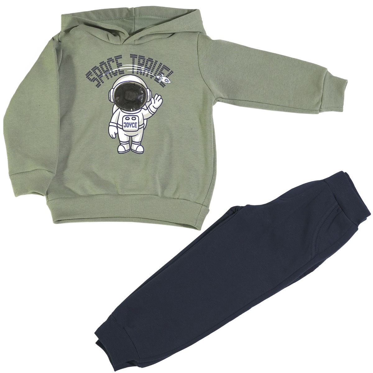 Joyce σετ φόρμας για αγόρι πράσινο και μπλε με φωτάκι