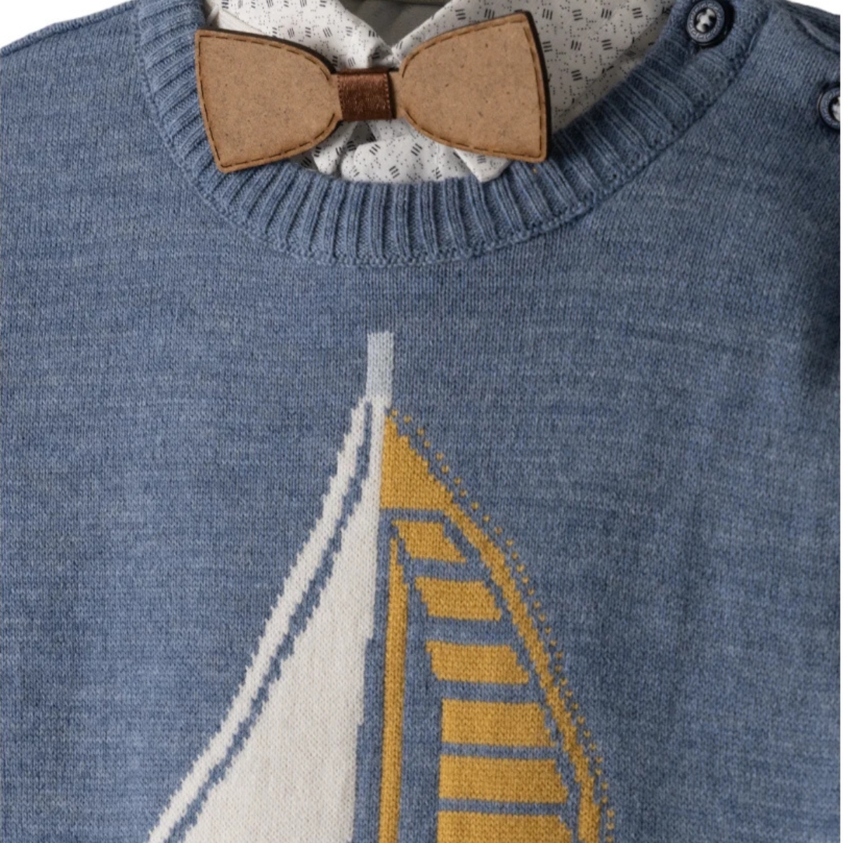 Hashtag βρεφικό σετ «Sailing» με ξύλινο παπιγιόν