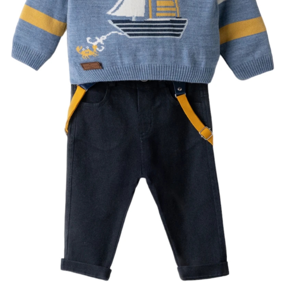 Hashtag βρεφικό σετ «Sailing» με μπλε παντελόνι