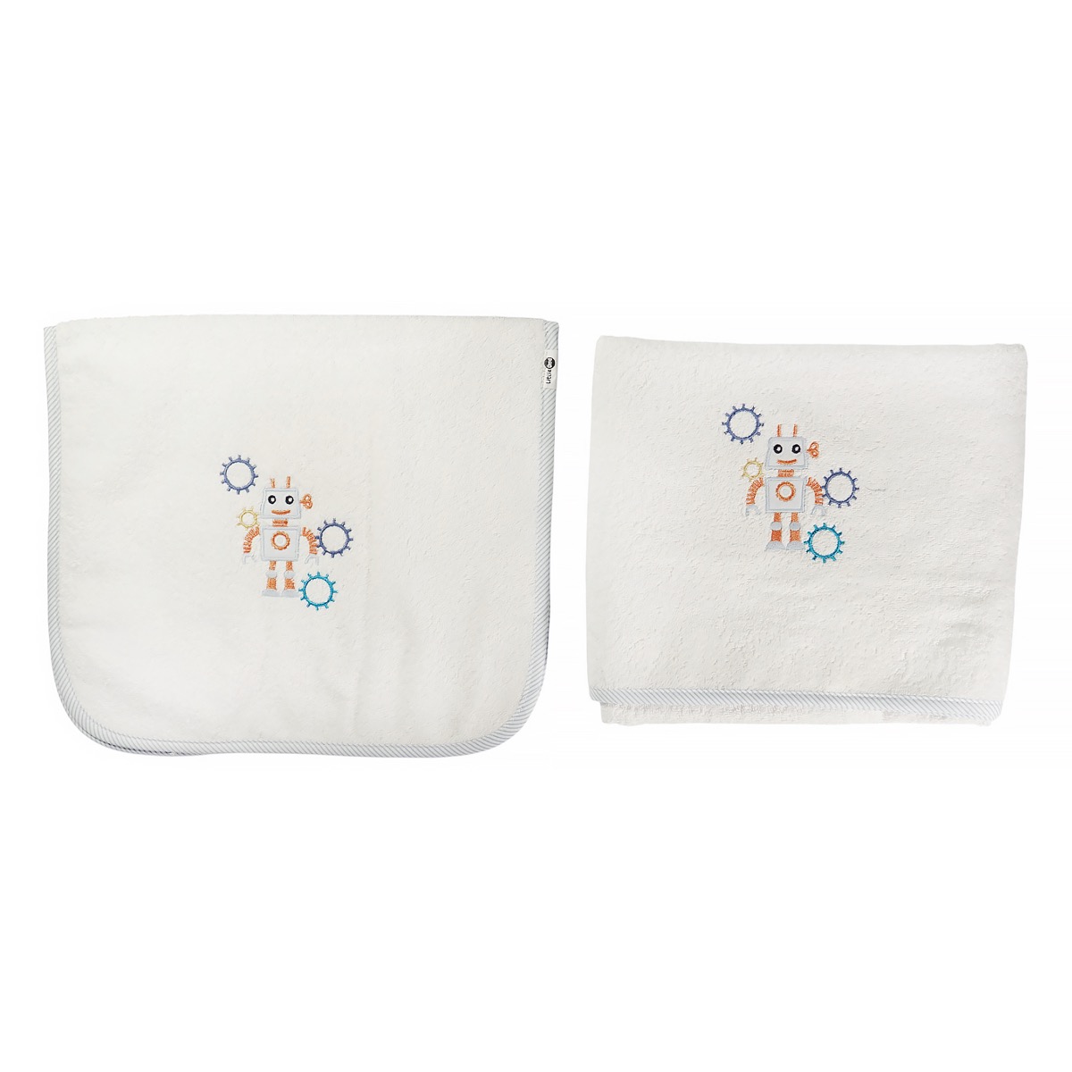 Σετ δύο παιδικών πετσετών Robot Little One για παιδικό μπάνιο