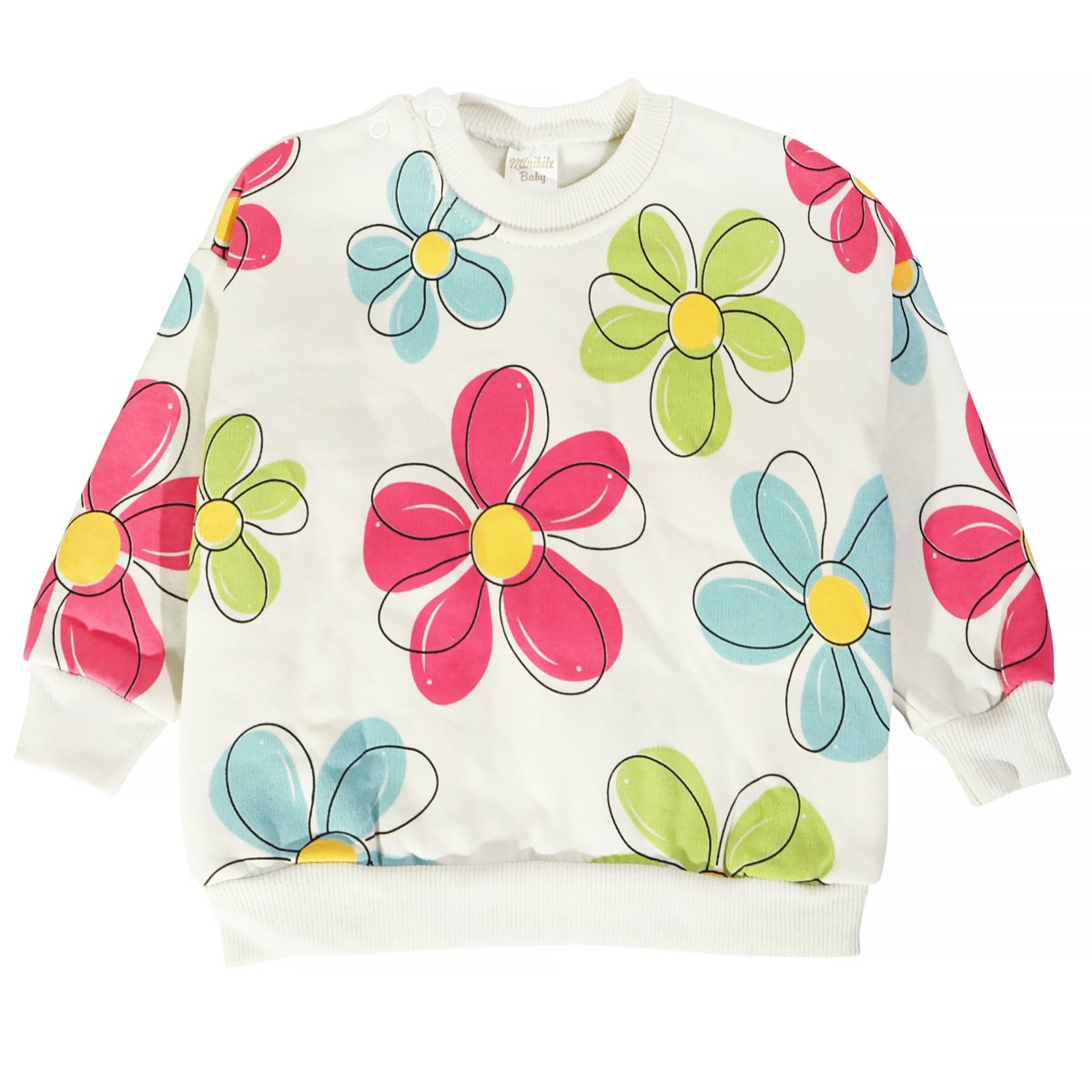 Minibilx βρεφική πολύχρωμη μπλούζα φόρμας για κορίτσι με τύπωμα
